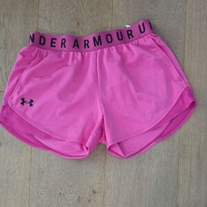 Under Armour Pink Athletic Shorts Lightweight Elastic Waist